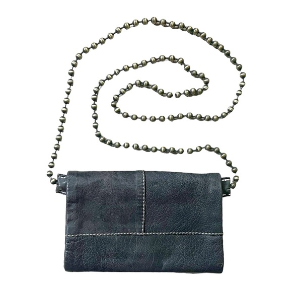 Free People Duet Crossbody Purse Clutch Black Buffalo Leather Detachable… - Picture 1 of 9